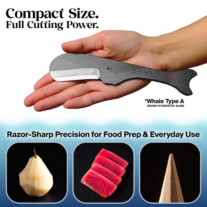 Yoshihiro Shiroko High Carbon Steel Kurouchi KUJIRA Whale Japanese Utility Knife (Type A) Made in Japan - Image 4